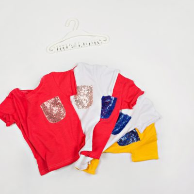 Купить на девочку футболки с пайетками, цвет футболки: белый, красный или желтый Украина
